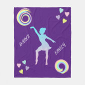 Tanzflockendecke mit Herz & Wirbel. Fleecedecke (Vorderseite)