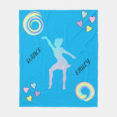 Tanzflockendecke mit Herz & Wirbel. Fleecedecke (Vorderseite)