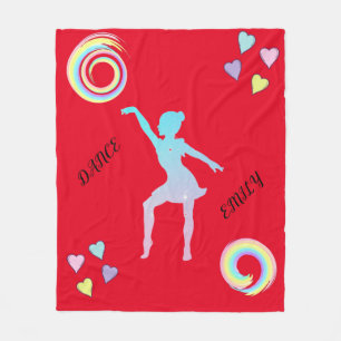 Tanzflockendecke mit Herz & Wirbel. Fleecedecke