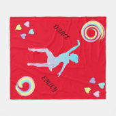 Tanzflockendecke mit Herz & Wirbel. Fleecedecke (Vorderseite (Horizontal))