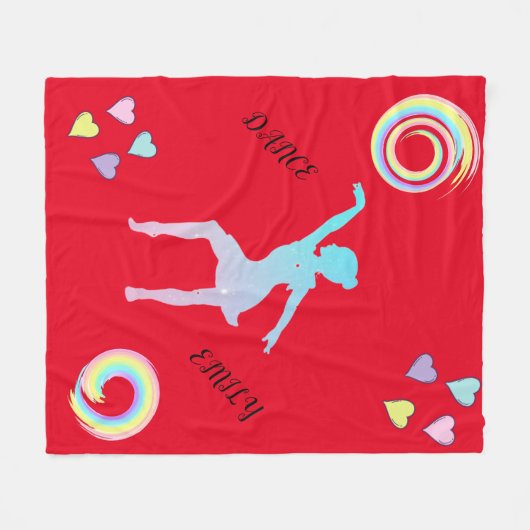 Tanzflockendecke mit Herz & Wirbel. Fleecedecke (Vorderseite (Horizontal))