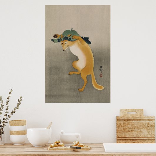 Tanzfox von Ohara Koson Poster (Küche)
