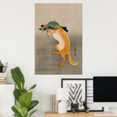 Tanzfox von Ohara Koson Poster (Heimbüro)