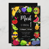 Tanzfrucht zum Geburtstag Einladung (Vorne/Hinten)