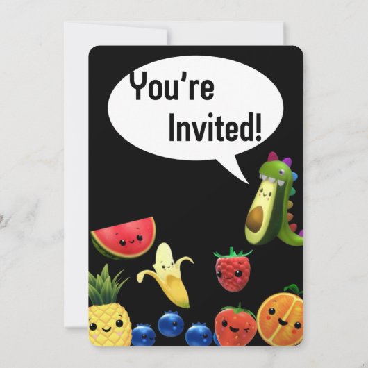 Tanzfruchtkarte zum ersten Geburtstag Einladung (Rückseite)