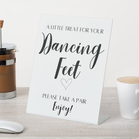 Tanzfüßchen Hochzeitstisch Top-Zeichen Sockelschild (In SItu)