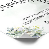 Tanzfüße Schild Flip Flops Hochzeit Eukalyptus (Ecke)