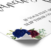 Tanzfüße Schild Flip Flops Hochzeitsnacht Bordeaux (Ecke)