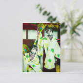 Tanzgeisha in alten Japan Vintag Japanisch Postkarte (Stehend Vorderseite)
