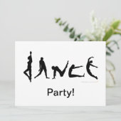 Tanzgestaltung Silhouette Design Einladung (Stehend Vorderseite)