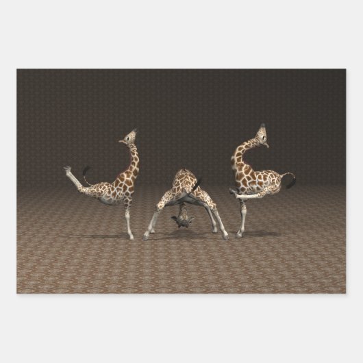 TanzGiraffen Geschenkpapier Set (Vorderseite)