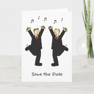 Tanzgrooms Save the Date Cartoon Ankündigung