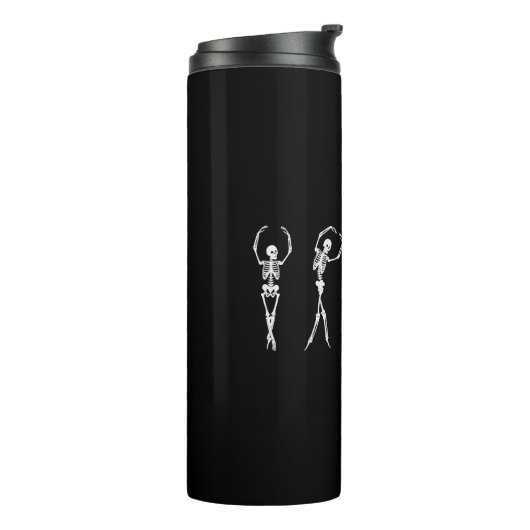 Tanzgymnastik Skelett Halloween Thermosbecher (Nach links gedreht)