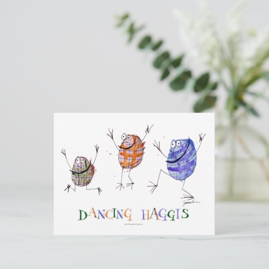 Tanzhaggis Postkarte (Stehend Vorderseite)