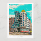 Tanzhaus Prag Tschechien Weiße Kunst Postkarte (Vorderseite)