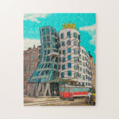 Tanzhaus Prag Tschechien Weiße Kunst Puzzle (Vertikal)