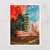 Tanzhaus Prag Tschechisch Schöne Ölfarbe Postkarte (Vorderseite)