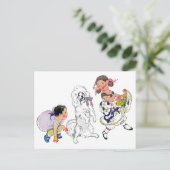 Tanzhund und Mädchen Postkarte (Stehend Vorderseite)