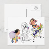 Tanzhund und Mädchen Postkarte (Vorne/Hinten)