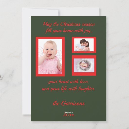 Tanzkarte Snowmen & Rentier Feiertagskarte (Rückseite)