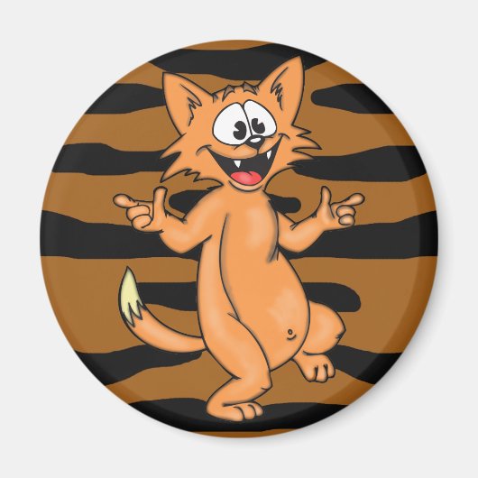 Tanzkatze Cartoon Magnet (Vorne)