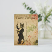 Tanzkatze in Tuxedo Postkarte (Stehend Vorderseite)