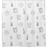 Tanzkatzen Blumenduschvorhang Duschvorhang (Vorderseite)