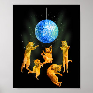 Tanzkatzen Diskothek Ball Kitten KÜCHE Party A Poster