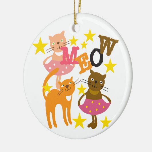 Tanzkatzen Keramikornament (Links)