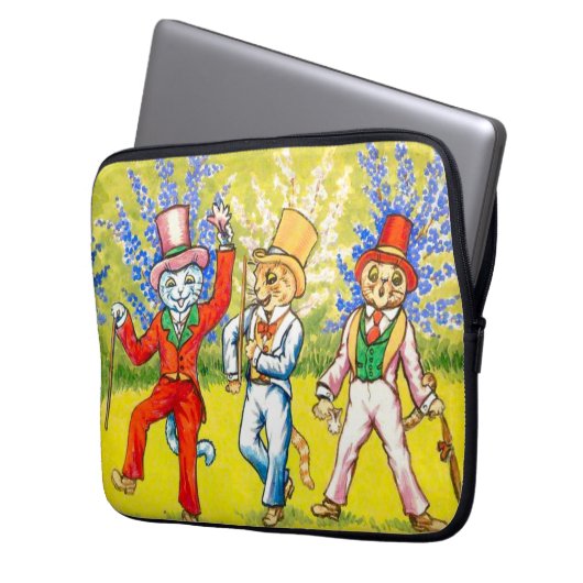 Tanzkatzen Laptopschutzhülle (Vorderseite Links)