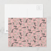 Tanzkatzen mit Paw Prints Postkarte (Vorne/Hinten)