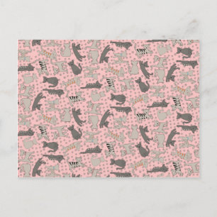 Tanzkatzen mit Paw Prints Postkarte