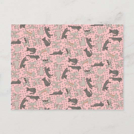 Tanzkatzen mit Paw Prints Postkarte (Vorderseite)