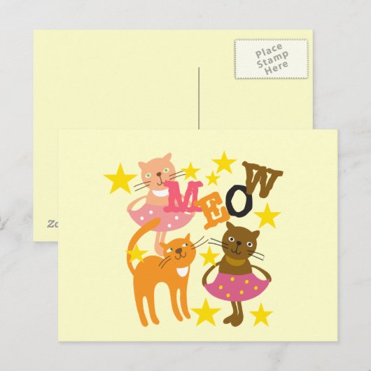 Tanzkatzen Postkarte (Vorne/Hinten)