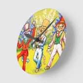 Tanzkatzen Runde Wanduhr (Winkel)