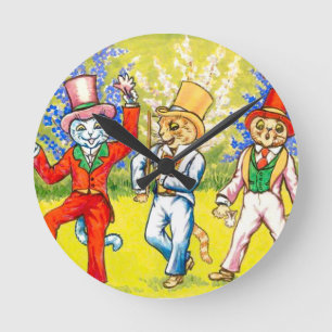 Tanzkatzen Runde Wanduhr