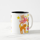 Tanzkatzen Zweifarbige Tasse (VorderseiteRechts)