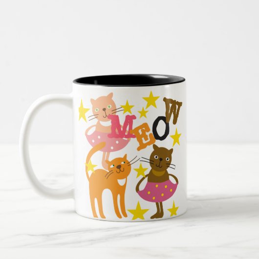 Tanzkatzen Zweifarbige Tasse (Links)