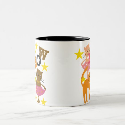 Tanzkatzen Zweifarbige Tasse (Mittel)