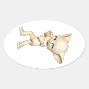 Tanzkatzenaufkleber Ovaler Aufkleber