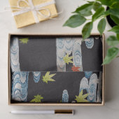 TANZKIMONO, WASSER, FALLENDE BLÄTTER SEIDENPAPIER (Geschenk)