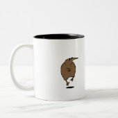 Tanzkiwi mit Sonnenbrille Zweifarbige Tasse (Links)