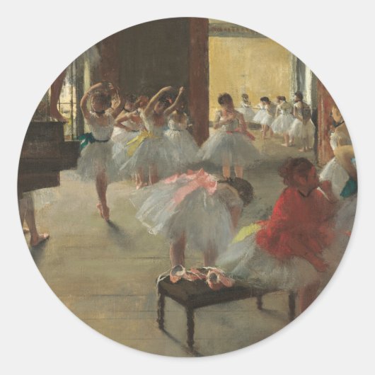 Tanzklasse, Degas Art Runder Aufkleber (Vorderseite)