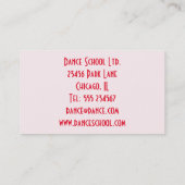 Tanzklasse-oder Lehrer-bunte Visitenkarte (Rückseite)