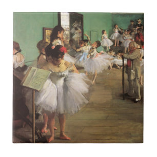 Tanzklasse von Degas, Vintage Impressionismus Ball Fliese