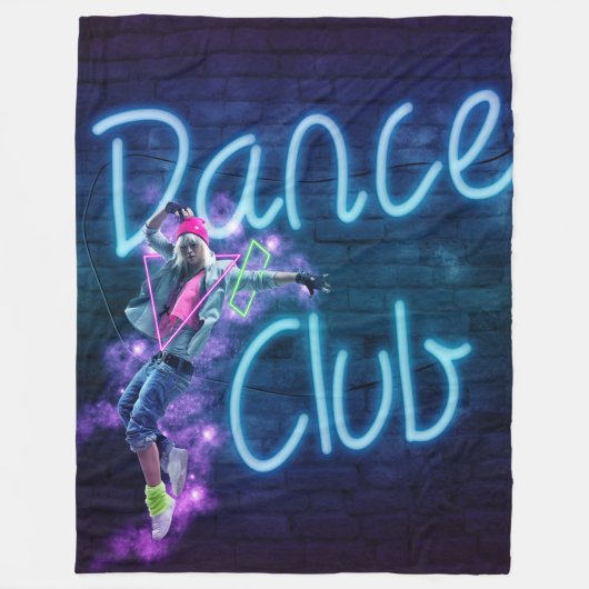 Tanzklub Neon Graffiti Wand mit Fleece Blanken (Vorderseite)