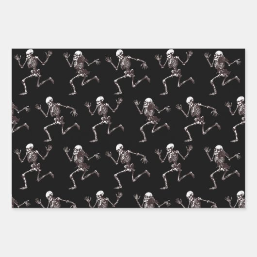 Tanzknochen Wrapping Paper Flat Sheet Set 3 Geschenkpapier Set (Vorderseite)