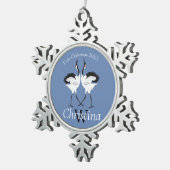 Tanzkran Schneeflocken Zinn-Ornament (Rechts)