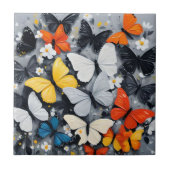 Tanzkunst, farbenfrohe Schmetterlingsakrylenkunst, Fliese (Vorderseite)