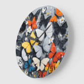 Tanzkunst, farbenfrohe Schmetterlingsakrylenkunst, Große Wanduhr (Winkel)